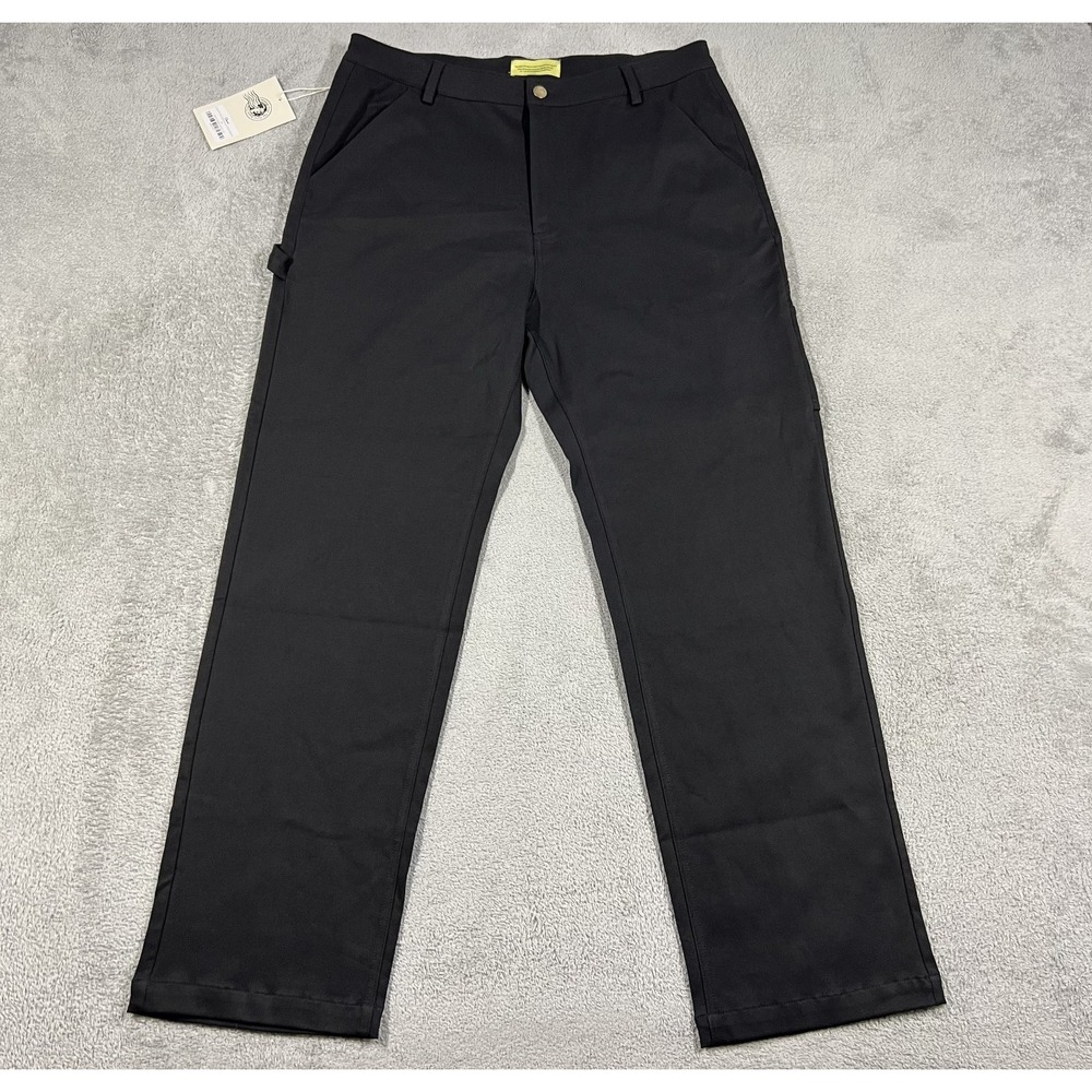 Duvin Carpenter Pants Mens 34 Black Loose Non-Workwear Straight Leg